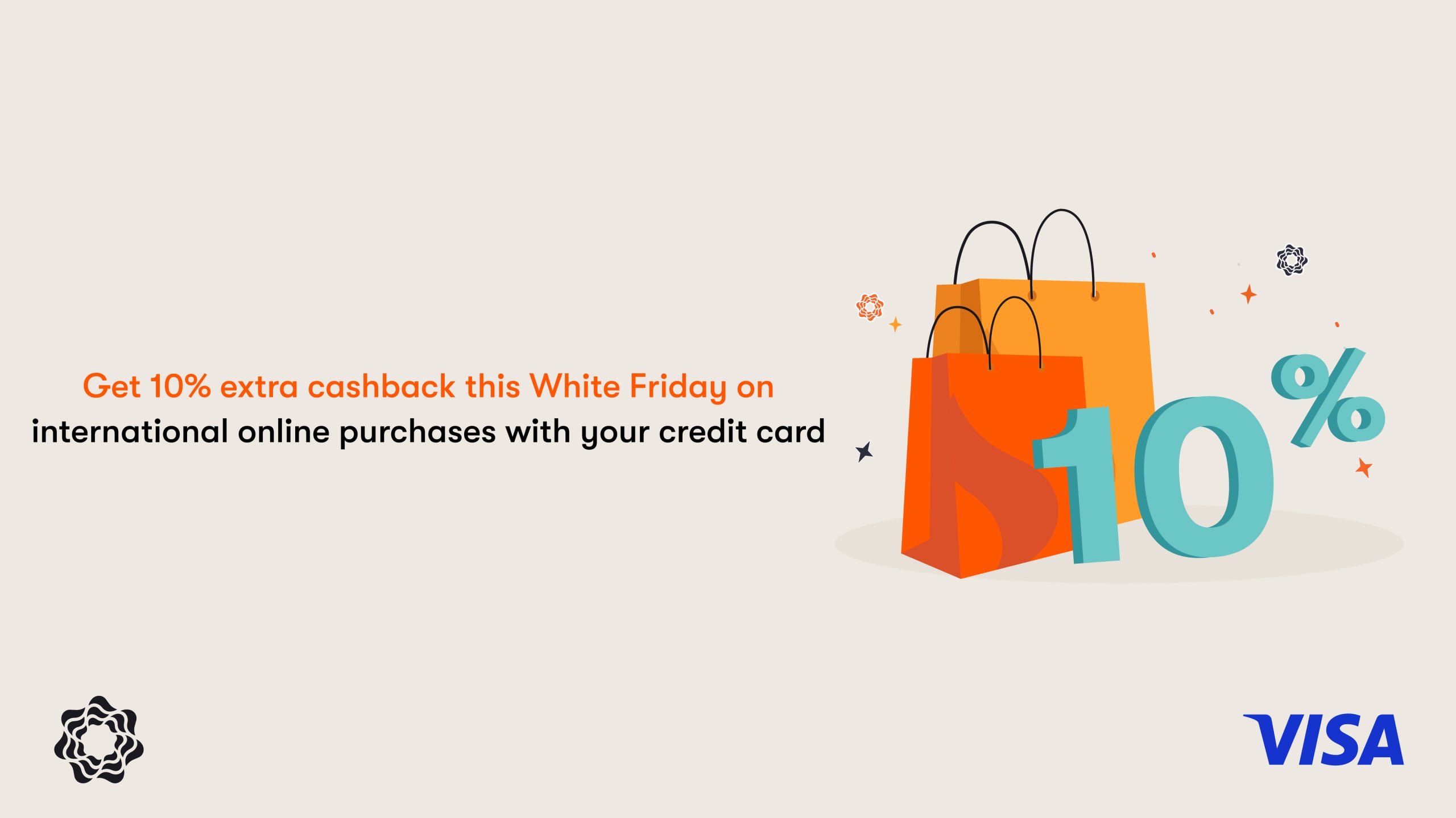 Get an extra 10% cashback on international online purchases
